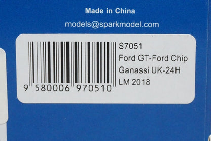 1:43 SPARK S7051 Ford GT 24h Le Mans 2018 Ford Chip Ganassi Team UK #67