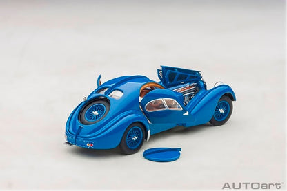 50947 AUTOart 1:43 Bugatti Type 57SC Atlantic 1938 (Blue with Wire Spoke Wheels)