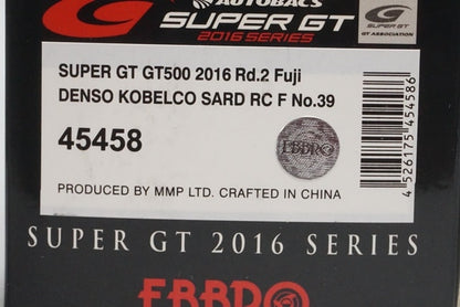 1:43 EBBRO 45458 DENSO KOBELCO SARD RC F Super GT GT500 2016 Rd.2 Fuji #39