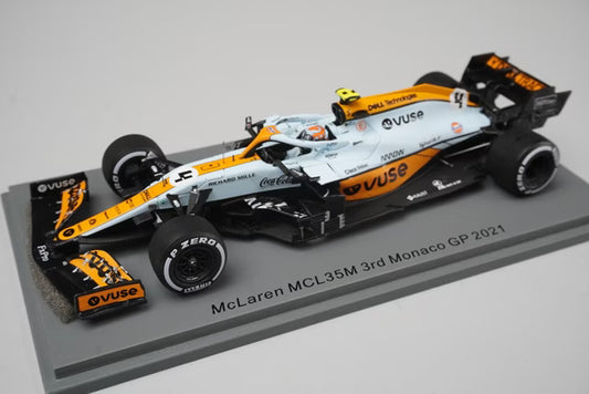 1:43 SPARK S7679 McLaren MCL35M Monaco GP L.Norris 2021 #4 GULF
