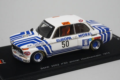 1:43 SPARK SG039 BMW 2002 Hockenheim Winner 1974 #50 J. Obermoser model car