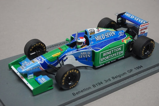 1:43 SPARK S4483 Benetton B194 3rd Belgium GP 1994 #6 J.Verstappen Mild Seven