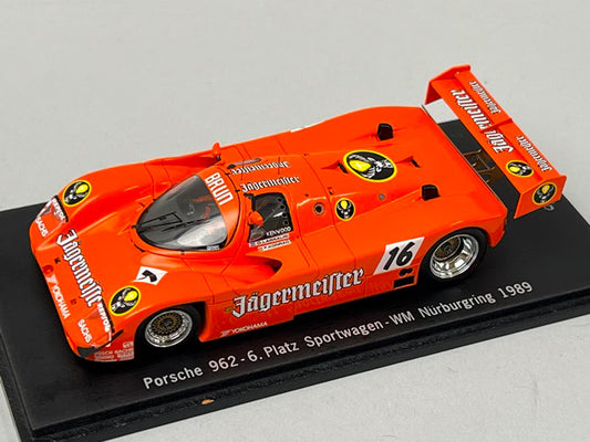 1:43 SPARK CAP04300211 Porsche Special Order Porsche 962 6.Platz Sportwagen WM Nurburgring 1989 #16 Jagermeister