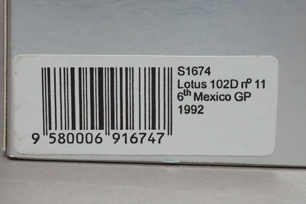 1:43 SPARK S1674 Lotus 102D Mexico GP 1992 #11 M.Hakkinen