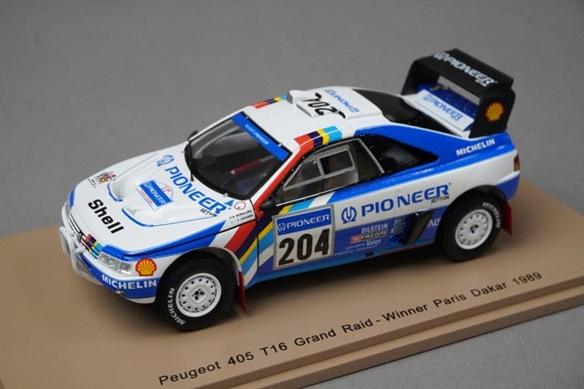 1:43 SPARK S5616 Peugeot 405 T16 Grand Raid Dakar Paris Winner 1989 #204 model car
