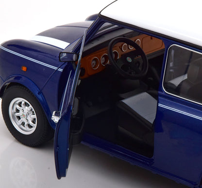 KKDC120053L KK scale 1:12 MINI COOPER 1990 Blue Metallic/White LHD