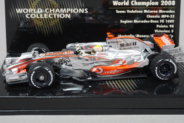 1:43 MINICHAMPS 530084332 Vodafone McLaren Mercedes MP4-23 2008 World Champion #22 L.Hamilton