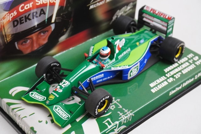 1:43 MINICHAMPS 433910032 Jordan Ford 191 Belgian GP Winner 1991 #32 M.Schumacher