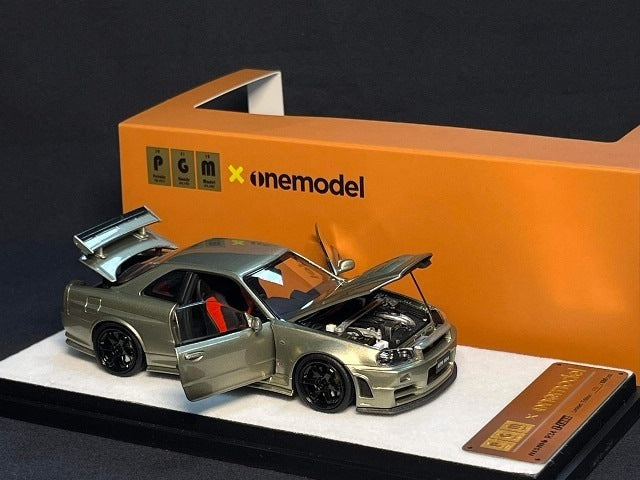 PGM-430103-1 PGM & onemodel 1:43 Nissan Skyline GT-R R34 Z-Tune fully opened and closed model Jade Green standard base