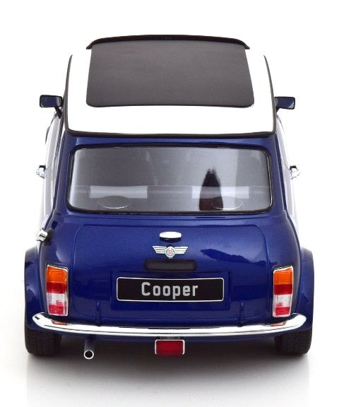 KKDC120073L KK scale 1:12 MINI COOPER Sunroof Blue Metallic/White LHD