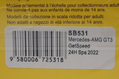 1:43 SPARK SB531 Mercedes AMG GT3 GetSpeed 24h SPA 2022 #3