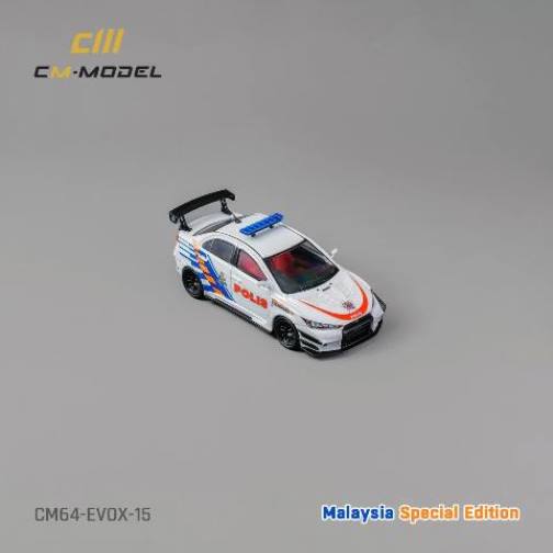 CM64-EVOX-15 CM-MODEL 1:64 Mitsubishi Lancer Evo X Malaysia Limited Police Car