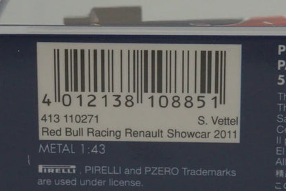 1:43 MINICHAMPS 413110271 Red Bull Racing Renault Show Car 2011 S.Vettel #1 model car
