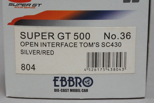 1:43 EBBRO 43804 Lexus Open interface TOM'S SC430 Super GT 2006 #36