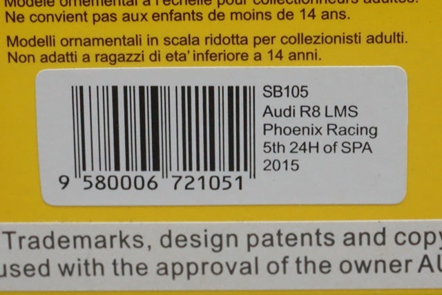 1:43 SPARK SB105 Audi R8 LMS Audi R8 LMS Phoenix Racing 24h SPA 2015 #6