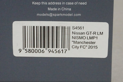 1:43 SPARK S4561 Nissan GT-R LM Nismo LMP1 Manchester City FC 2015 #23