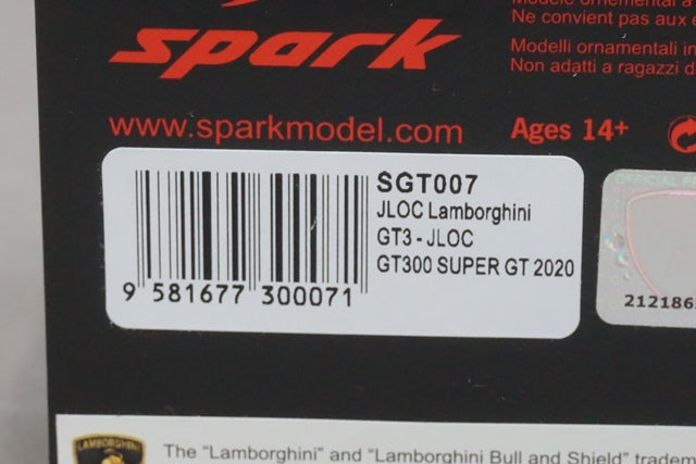 1:43 SPARK SGT007 Lamborghini JLOC GT3 GT300 Super GT 2020 #88