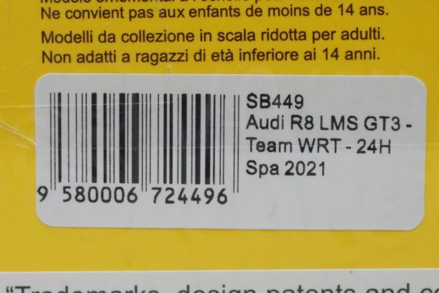 1:43 SPARK SB449 Audi R8 LMS GT3 24H Spa 2021 #31