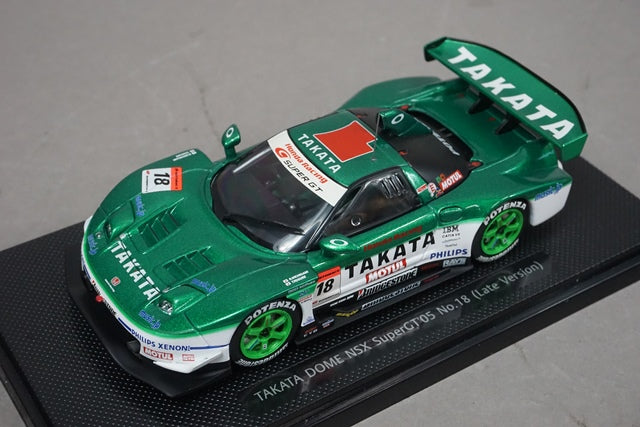 1:43 EBBRO 43762 Honda Takata Dome NSX Super GT 2005 Late Model #18 Green