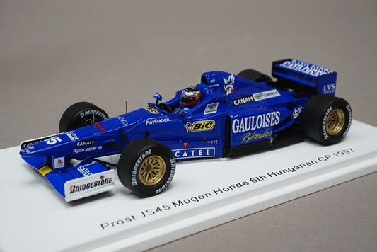 1:43 SPARK ROMU032 Prost JS45 Mugen Honda Hungarian GP 1997 #15 ROMU