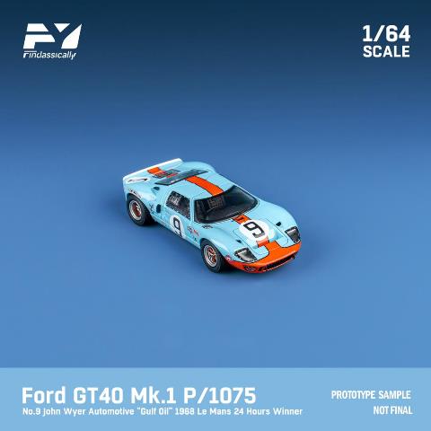 [ Pre-order ] FY64019 Finclassically 1:64 Ford GT40 Mk1 P/1075 1968 Le Mans Winner #9 Gulf