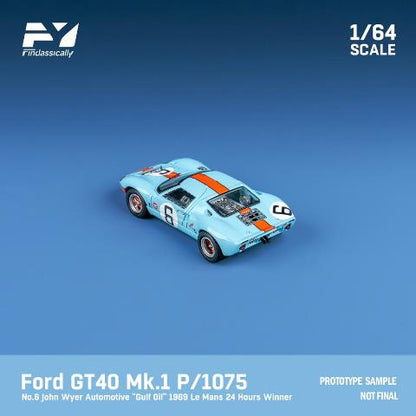 FY64020 Finclassically 1:64 Ford GT40 Mk1 P/1075 1969 Le Mans Winner #6 Gulf