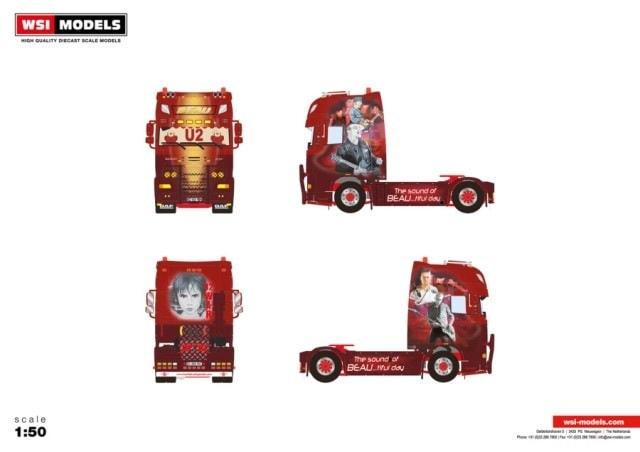 01-4509 WSI 1:50 TRANSPORTS BEAU DAF XF 105 SUPER SPACE CAB 4X2 model car