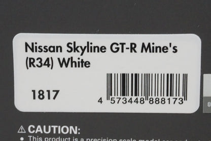 1:43 ignition model IG1817 Nissan Skyline GT-R Mine's (R34) White