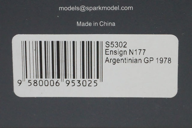 1:43 SPARK S5302 Ensign N177 Argentine GP 1978 #23