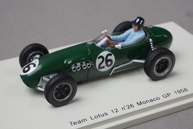 1:43 SPARK S1833 Team Lotus 12 Monaco GP 1958 #26 G. Hill model car