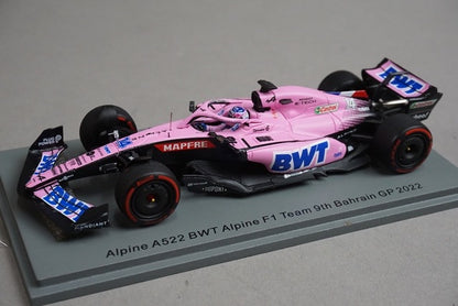 1:43 SPARK S8522 Alpine A522 BWT F1 Team Bahrain GP 2022 #14 Fernando Alonso model car