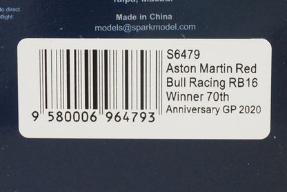 1:43 SPARK S6479 Aston Martin Red Bull RB16 winner 2020 #33 Max Verstappen