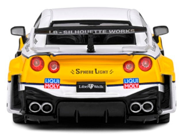S4311208 SOLIDO 1:43 Nissan GT-R R35 LB Silhouette White/Yellow model car