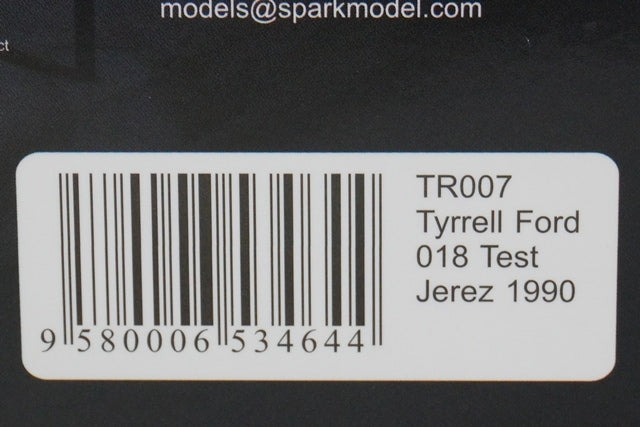 1:43 SPARK TR007 Tyrrell Ford 018 Jerez Test 1990 #3 Forza