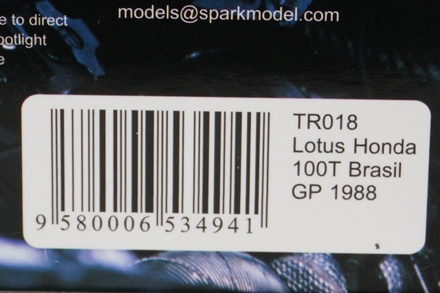 1:43 SPARK TR018 Lotus Honda 100T Brazil GP 1988 #2 CAMEL