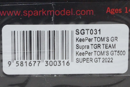 1:43 SPARK SGT031 Toyota KeePer TOM'S GR Supra TGR GT500 Super GT 2022 Sacha Fenestraz Rio Miyata #37