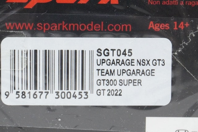 1:43 SPARK SGT045 Honda NSX GT3 Upgarage Super GT GT300 #18