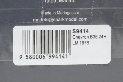 1:43 SPARK S9414 Chevron B36 Le Mans 1978 #29