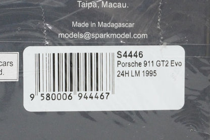 1:43 SPARK S4446 Porsche 911 GT2 EVO Le Mans 1995 #37