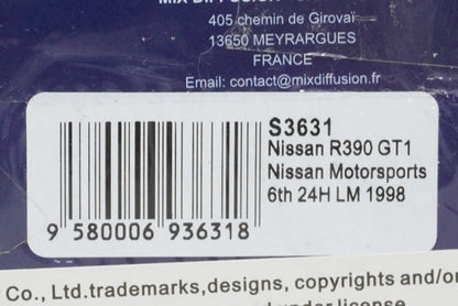 1:43 SPARK S3631 Nissan R390 GT1 Le Mans 1998 6th #31