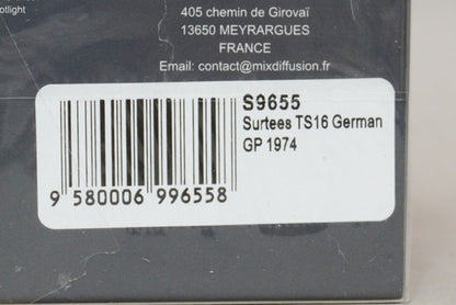 1:43 SPARK S9655 Surtees TS16 D.Bell Germany GP 1974 #18