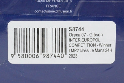 1:43 SPARK S8744 Oreca 07 Gibson Inter Europol Competition Le Mans Class winner 2023 #34