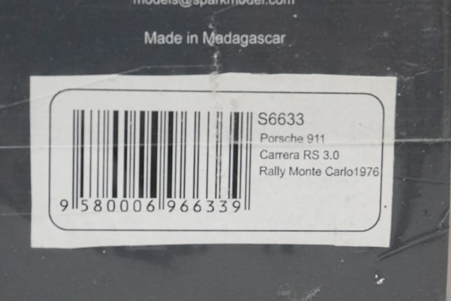 1:43 SPARK S6633 Porsche 911 Carrera RS 3.0 Monte Carlo 1976 7th #23