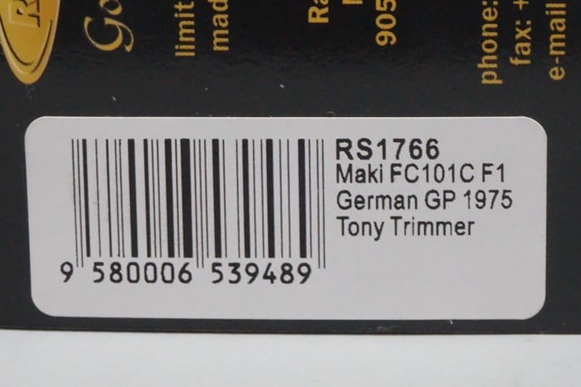 1:43 SPARK RS1766 Maki FC101C Cosworth F1 German GP 1975 #35 Raceland