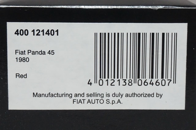 1:43 MINICHAMPS 400121401 Fiat Panda 45 Red