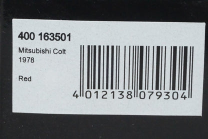 1:43 MINICHAMPS 400163501 Mitsubishi Colt 1978 Red