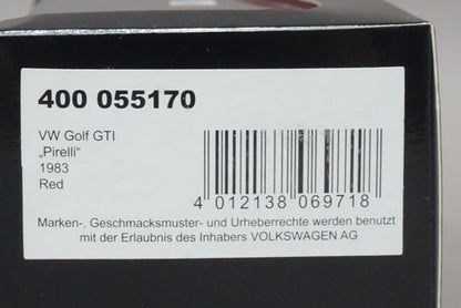 1:43 MINICHAMPS 400055170 VW Volks Wagen Golf I GTI Pirelli 1983 Red