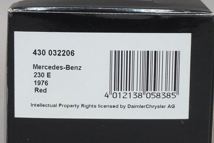 1:43 MINICHAMPS 430032206 Mercedes Benz 230E 1976 Red