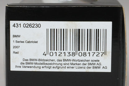 1:43 MINICHAMPS 431026230 BMW 1 Series Cabriolet 2007 Red