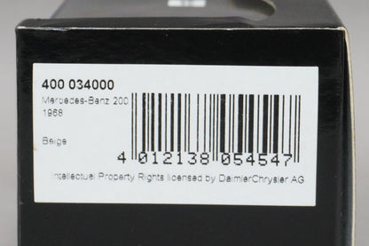 1:43 MINICHAMPS 400034000 Mercedes Benz 200 1968 Beige